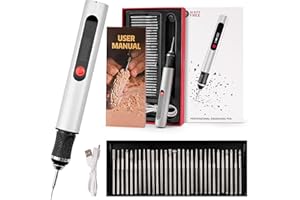 NuoDunco Electric Engraving Tool Kit, USB Cordless Rechargeable Engraving Pen Mini DIY Engraver Pen Rotary Tool for Carving Wood Metal Stone Plastic Jewelry Glass Etching