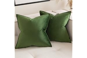 MIULEE Funda de Cojines para Sofá Funda de Almohadas de Terciopelo Suave Almohada Decorativa Moderna Funda Cojin para Sala de Estar Cama Silla Dormitorio 2 Piezas 50x50 cm Matcha Verde