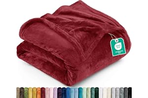 Utopia Bedding Fleece Filt Vinröd 300GSM Antistatisk Fuzzy Mjuk Filt för soffa och säng [200x150 cm]