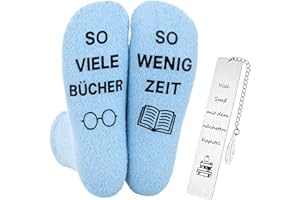 Geyoga Geschenke für Leseratten Bücher Socken mit Lustige Spruch Bücherfreaks Metall Lesezeichen Spirituelle Geschenke für Bücherwürmer Frauen Männer Lehrer Buchliebhaber Weihnachten Geburtstag(Blau)