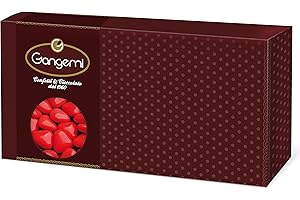 Gangemi Cuori - 1kg Coeurs Dragées Chocolat de haute qualité - Classique cadeau italien de mariage bapteme - Rouge