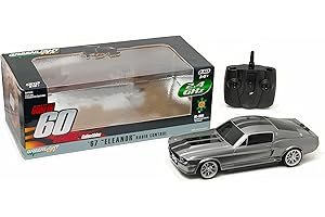 Greenlight-30806602387 Vehículo Teledirigido 1967 Mustang Eleanor 1:18, Color Gris métal/Noir, único (91001)