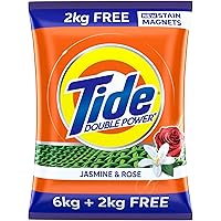 Tide Plus Extra Power Detergent Washing Powder - 6 kg (Jasmine and Rose) with Free Detergent Powder - 2 kg