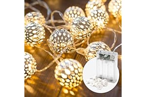 COBUS CozyHome Luces led pilas Corazón - 5 metros & 20 LED blanco cálido I Temporizador a con pilas I Guirnalda luces interior Luces decorativas habitacion I Fairy lights decoracion Luz led hadas Luzes