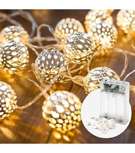 IMIKEYA Rattan Lichterkette 2 M Warmweiß – Boho-Kugeln Für Balkon, Garten, Fenster – Indoor/Outdoor