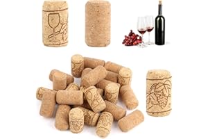 MXTIMWAN Bouchons en Liège Naturel, 25 Pièces Bouchon de Liège Réutilisable pour Bouteilles en Verre, Vin et Bière