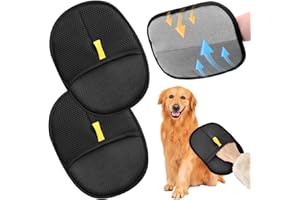 AMBOLIO Guanti antistatici per la rimozione dei peli di Animali,2 PCS Guanto Toelettatura Doppia Faccia per Cani e Gatti, E riutilizzabili,Spazzola per Gatti, per Rimozione Peli su Divani, Tappeti e Vestiti