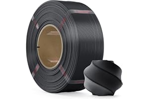 MarsWork PLA Filament 1.75mm, Refill Filament Imprimante 3D, Précision Dimensionnelle 1.75 +/-0.02mm Compatible avec La Bobine Réutilisable de Bambu Lab, 1kg Noir