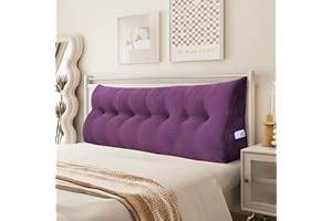 ‎JOHNEAR Johnear Keilkissen Lesekissen für Bett und Sofa Lehnenkissen, Rückenkissen Kopfteil Bett Rückenlehne Großes Dreieckiges Lendenkissen （Lila, 200cm）