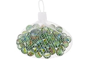 Unbekannt 50 kleine Murmeln + 1 Große Murmel im Säckchen - Glasmurmeln für Kinder - Bunte Murmeln 1,5 cm & 2,5 cm - Dekomurmeln - Für Murmelbahn