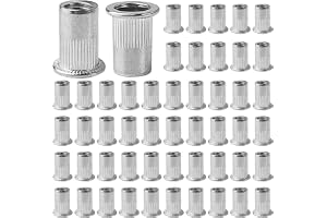 100 stycken M8 rostfritt stål, gängade nitar, pressmuttrar 10 mm, lämpliga för metall- och plastplattor