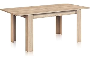 Habitdesign – Mesa de Comedor Extensible en Color Roble Canadian, Mesa para Salón o Cocina, 140–190x90x78 cm – Modelo Kendra