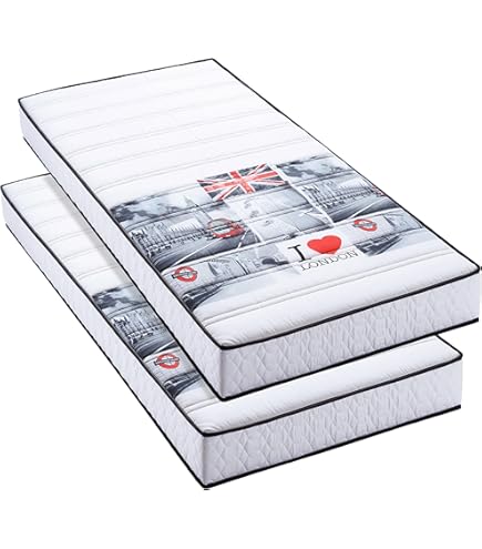 Buartttbear Matelas 90x200CM,Epaisseur 14CM,Matelas Mousse Pour 1-2 Personne,Doux,Confortable,Respirant,Emballage Sous Vide (90x200x14CM