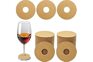 SEABABOO Weingläser Kraftpapier Markierer 100 St Weingläser Etikett Glasmarker Rotweinglas Marker Weinglas Etikett Identifikations für Party Weinglas Wein Cocktail Champagner