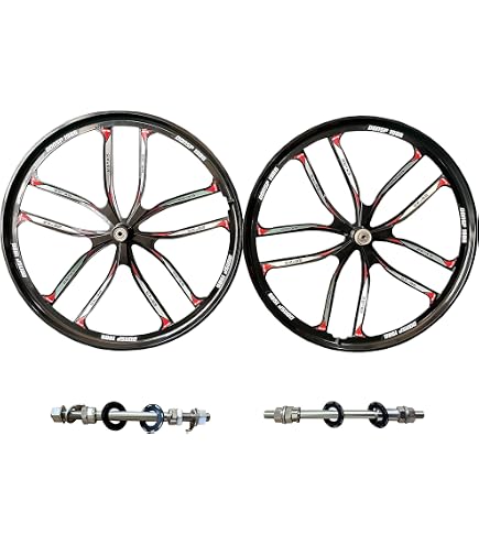 Extreme009 20" BMX Mag Wheels – 6 Spoke Black, Pair With 20x1.95 Tires