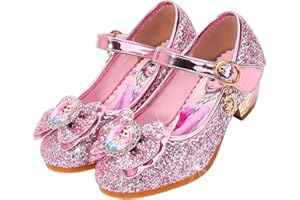 Vorkhuaeri Mädchen Prinzessin ELSA Schuhe Stöckelschuhe Kinder Glitzer Tanz Sneakers Prinzessin Kostüm Kinderschuhe für Dress Up Party Cosplay Hochzeit