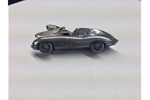 Jaguar E Type Series 1 FHC ref101 pewter effect emblem on a Tie Clip 4cm Handmade in sheffield comes with PrideInDetails gift box