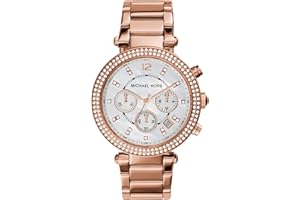Michael Kors Parker Watch for Women, Quartz Chronograph Movement with Stainless Steel or PVC Strap