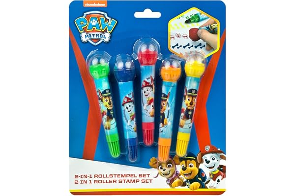 Undercover PPAT0743 – Lot de 5 feutres et tampons colorés Paw Patrol