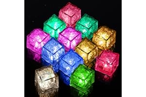 Aolso Juguetes baño para bebés, 12 Unidades LED Cubitos Hielo para bañera, Sensor de líquido, Juguetes Agua Luminosos para 1, 2, 3, 4, 5, 6, 7 años, Juguetes bañera, Juguetes Ducha, Regalo para niños