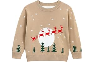 WEXUUA Toddler Girl Boy Christmas Outfit Baby Girl Boys Snowman Sweater Warm Christmas Crewneck Winter Clothes