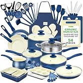 NutriChef Pots and Pans Set Non-Stick Cookware, 54-Piece Nonstick Multi-Sized Pot and Pan Sets with Lids, Kitchen, Bakeware, 