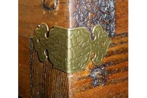 CELTIC WOODS Set of 4 Vintage Antique Bronze Colour Metal Box Corners Braces Straps Angle Plate C028