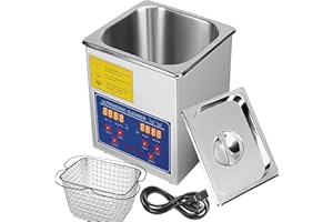 VEVOR Nettoyeur à ultrasons Machine de nettoyage en acier inoxydable avec minuteur numérique de chauffage pour usage domestique commercial commercial (2 L)
