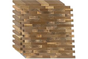 WoStick Metal Stick on Tiles, 4mm Thickness Self Adhesive Wall Tiles, Super Stronger Peel and Stick Backsplash Tiles with Metal Brushed 10Sheets/Pack