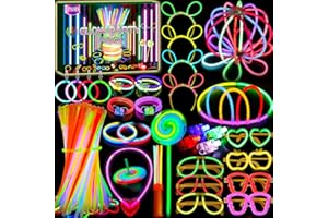 LPAOIS 277 Stück Knicklichter Party Set Glow Sticks Leuchtstäbe Knicklichter,Neon Party Leuchtarmbänder Knicklichter Hochzeit Leuchtspielzeug für Party Deko,Knicklichter Kinder,Neuem Kreisel,Lutscher