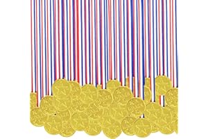 WANDGU 100 medaglie sportive: medaglie vincenti, set di medaglie per bambini, medaglie d'oro per bambini, super medaglie, feste di compleanno per bambini, regalo per sport, feste, premi