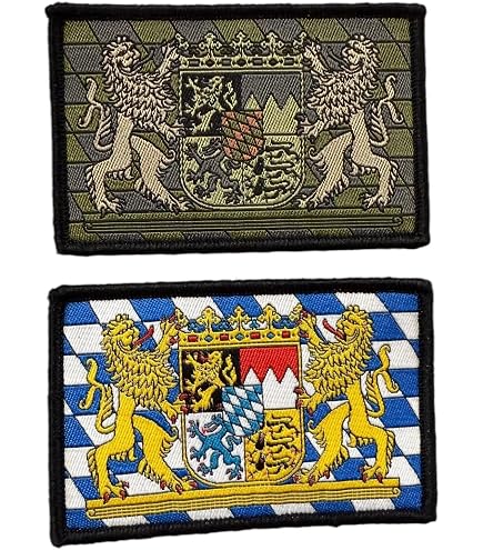 Freistaat Bayern Aufnäher 50x70 Mm – Bügelbar & Nähbar, Besticktes Staatswappen Für Lederhose & Hemd