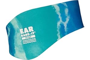 Ear Band-It Ultra Swimming Headband (Keep Water Out, Hold Earplugs in) Doctor Recommended Large (Ages 8-Adult) Tie Die Blue