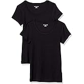 Amazon Essentials Women's Slim-Fit Cap-Sleeve Scoop Neck T-Shirt
