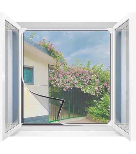 Moustiquaire Magnetique Fenetre 110 X 130 Cm Moustiquaire Enroulable Sans Percer Facile À Installer Porte Anti Insecte Pour Les Types De Fenêtres