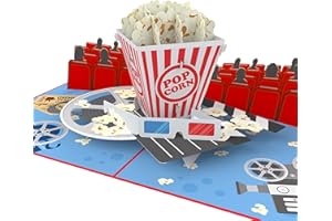 MOKIO® Tarjeta Pop-Up – Cine – Tarjeta regalo 3D para una visita al cine o una noche de película, para cumpleaños o como envoltorio para entradas de cine