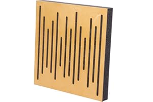 Bluetone Acoustics WaveFuser Wood - Pannelli acustici in legno naturale, pannelli fonoassorbenti, schiuma acustica 50x50x5cm
