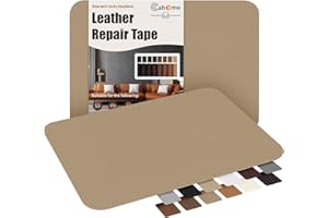 CAHOMO 2 Piezas Parches de Cuero Adhesivos, 20x28 cm Parche de Reparación Autoadhesivo,Cuero Adhesivo Para Tapizar Kit de Reparación de Cuero,Para Tapicería,Sofá,Asiento de Automóvil,Chaqueta Beige oscuro