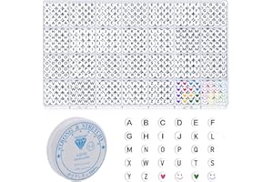 DONFULILY 1400 Pieces Letter Beads for Bracelet Making, Acrylic Alphabet Beads with for Bracelet Necklace Jewelry Making Supplies,Come with 1 Roll Elastic String (White)