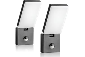 SEBSON® 2x LED Lampada da Parete Esterno con Sensore di Movimento IP65, Antracite 15W 900lm Bianco Freddo 5800K Orientabile