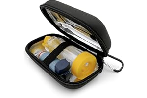 CASEMATIX Compact Insulated Asthma Inhaler Travel Bag Case Compatible with Chamber Inhaler Spacer, Masks and More - Does Not Fit Spacers Longer Than 6.25 inches, Includes CASE ONLY