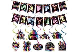 BNG-BNG New Year 2026 Decoration Happy New Year Banner 2026 NEW YEAR Ceiling Hanging Swirls Streamers For 2026 Party Decorations Supplies Home Office Decor
