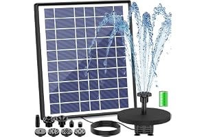 AISITIN 6.5W Solar Fountain with Battery Backup, Upgraded Solar Pond Pump, Solar Floating Fountain Pump with 10 Fountain Styl