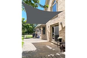 LOVE STORY Sun Shade Sail Waterproof Rectangle 3.5x5m Canopy Outdoor UV Block Sunshade Sail for Patio Garden Backyard，Anthracite