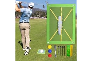 Esenlong Golf Training Swing Mat for Analyze Swing Path,Golf Practice Mat for Correcting Hitting Posture,Portable Golf Hitting Mat for Indoor/Outdoor,Golf Swing Training Aid Accessories for Beginner