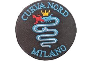 SUMA SHOP - Patch Curva Nord, Toppa Ricamata Termoadesiva, Stemma Logo, Compatibile Con Tutti I Tipi Di Abbigliamento, Diametro 9cm