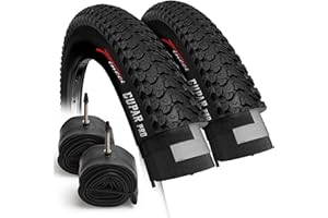 Fincci Set Copertone 26x2.125 Pollici 57-559 Pieghevole Cupar Pneumatico 26 MTB Copertoni Gomme con Schrader Valvole Interne Camera d'Aria per Bici Corsa Mountain Bike Bicicletta