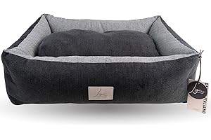Ligo Buddy Elegance- Lettino Cuccia per cani realizzata in Italia. Cuscino materasso per Cane cuccetta completamente sfoderabile e lavabile in lavatrice. (S/M: 70 X 65 cm, SOFT CARBONE/GRIGIO)