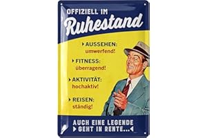 LANOLU Retro Blechschild Ruhestand Geschenk zum Renteneintritt Männer, Rentner Geschenk Deko zur Pensionierung und Rentenbeginn, lustige Geschenkidee zur Rente vintage Metallschild 20x30cm