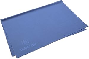 BRANDSON Paño de limpieza para gafas XXL (30 x 40 cm, azul), paño de microfibra grande, lavable, paño de microfibra para gafas, teléfono móvil, etc.